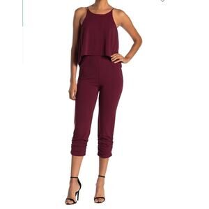 Love..Ady Women’s Jumpsuit Size 2x Burgundy Halter Sleeveless Festival Popover